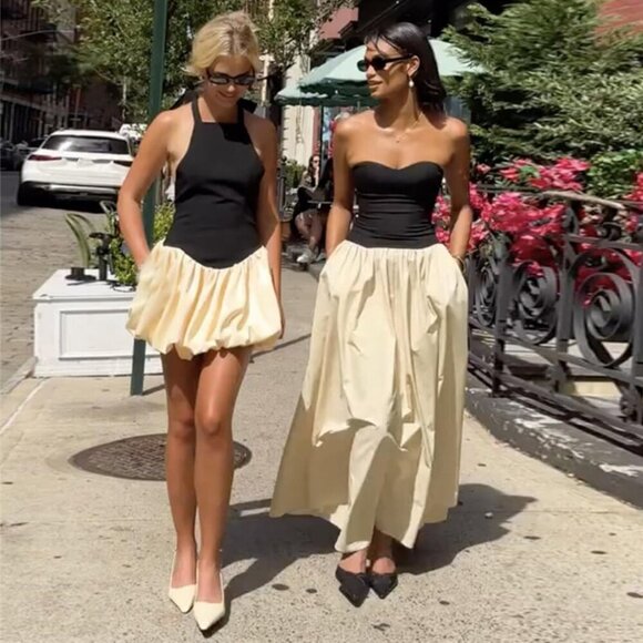 Women Bubble Hem Mini Dress Ruffle Backless Sleeveless Summer Party - Picture 4 of 6